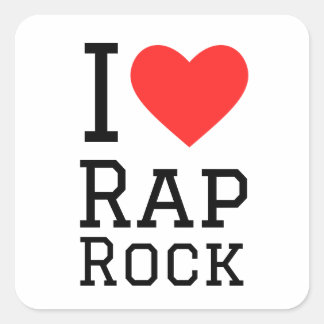 Adesivo Quadrado Eu adoro rap rock