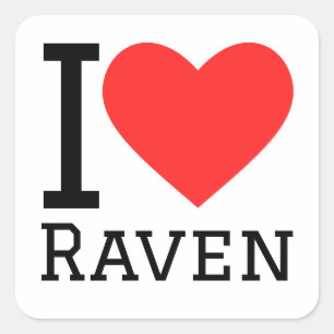 Adesivo Quadrado Eu adoro raven