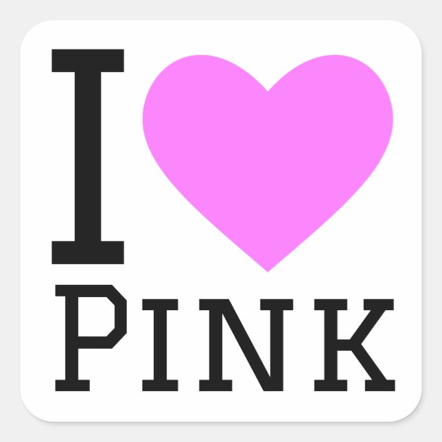 Adesivo Quadrado Eu adoro rosa (Frente)