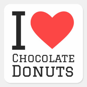 Adesivo Quadrado Eu adoro rosquinhas de chocolate