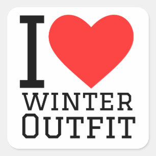 Adesivo Quadrado Eu adoro roupa de inverno