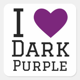 Adesivo Quadrado Eu adoro roxo escuro