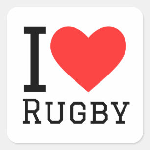Adesivo Quadrado Eu adoro rugby