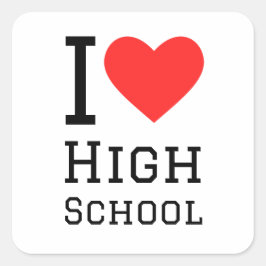 Adesivo Quadrado Eu adoro segundo grau