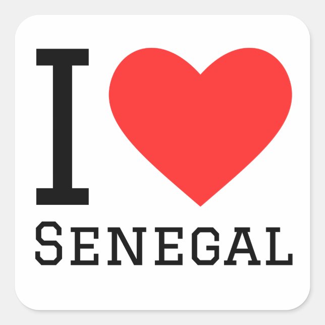 Adesivo Quadrado Eu adoro senegal (Frente)