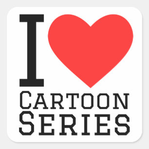 Adesivo Quadrado Eu adoro séries de desenhos animados