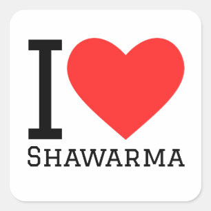 Adesivo Quadrado Eu adoro shawarma