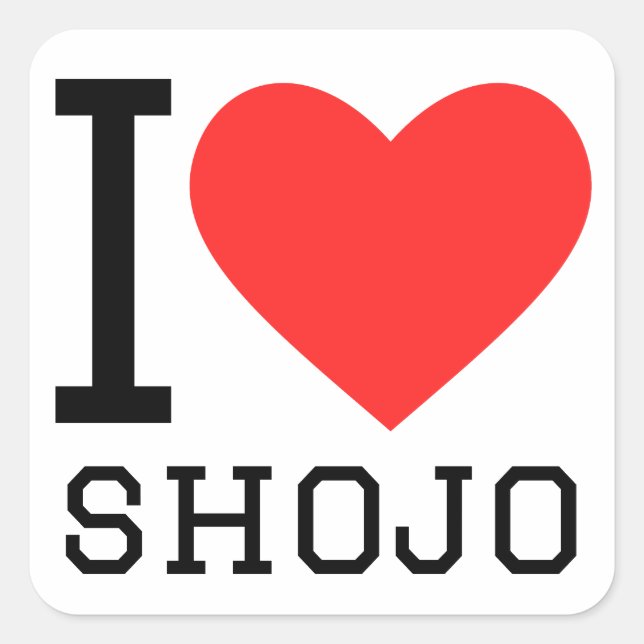 Adesivo Quadrado Eu adoro shojo (Frente)