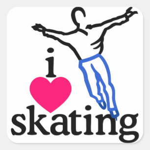 Adesivo Quadrado Eu Adoro Skate/Skater