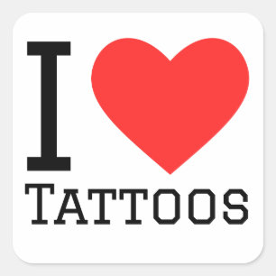 Adesivo Quadrado Eu adoro tatuagens