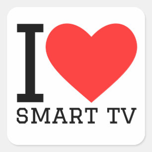 Adesivo Quadrado Eu adoro televisão inteligente