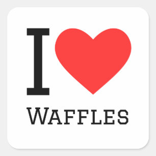 Adesivo Quadrado Eu adoro waffles