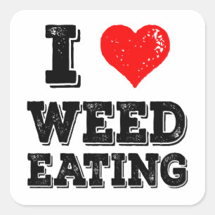 Adesivo Quadrado Eu Adoro Weed Comendo Engraçados Cuidados De Saúde