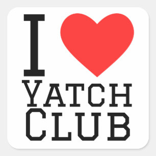 Adesivo Quadrado Eu adoro yatch clube