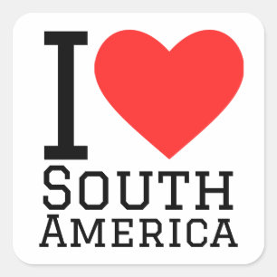 Adesivo Quadrado Eu amo a América do Sul
