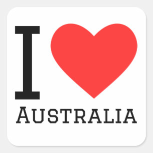 Adesivo Quadrado Eu amo a Austrália