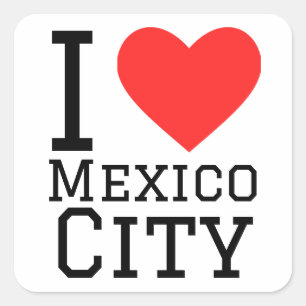 Adesivo Quadrado Eu amo a Cidade do México