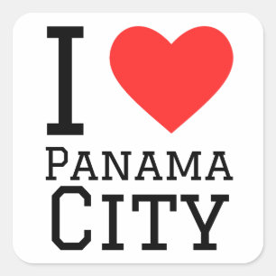 Adesivo Quadrado Eu amo a Cidade do Panamá