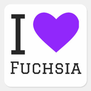 Adesivo Quadrado Eu amo a Fúchsia