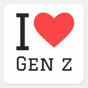 Adesivo Quadrado Eu amo a geração z
