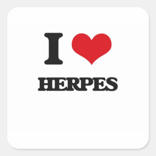Adesivo Quadrado Eu amo a herpes