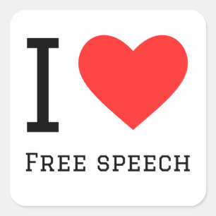 Adesivo Quadrado Eu amo a liberdade de expressão