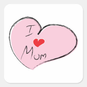 Adesivo Quadrado Eu Amo A Mãe