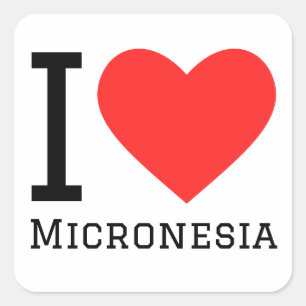 Adesivo Quadrado Eu amo a Micronésia