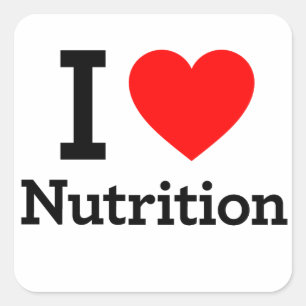 Adesivo Quadrado Eu amo a nutrição