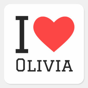 Adesivo Quadrado Eu amo a Olivia
