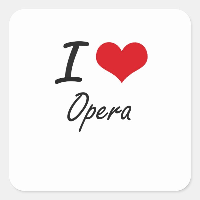 Adesivo Quadrado Eu amo a ópera (Frente)