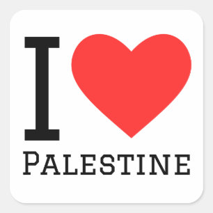 Adesivo Quadrado Eu amo a Palestina