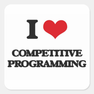 Adesivo Quadrado Eu amo a programação competitiva