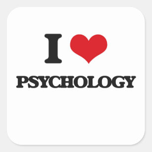 Adesivo Quadrado Eu amo a psicologia