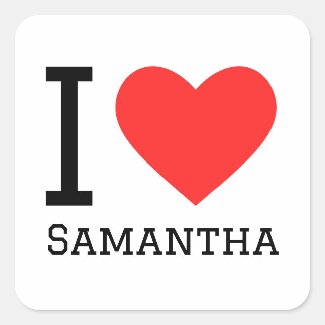 Adesivo Quadrado Eu amo a Samantha (Frente)
