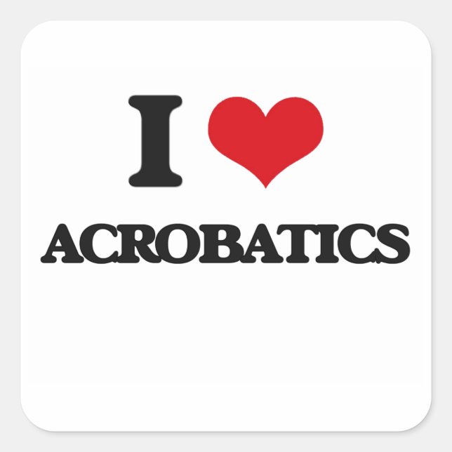 Adesivo Quadrado Eu Amo Acrobáticos (Frente)