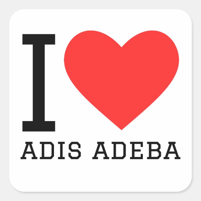 Adesivo Quadrado Eu amo adis adeba (Frente)