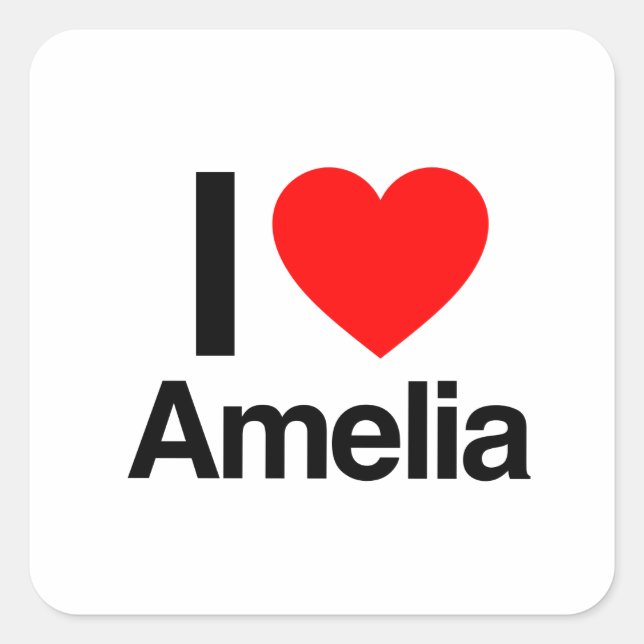 Adesivo Quadrado eu amo amelia (Frente)
