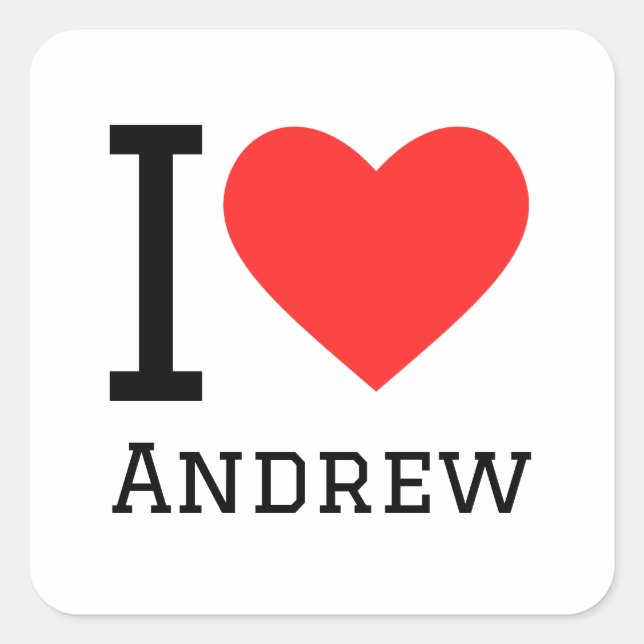 Adesivo Quadrado Eu amo andrew (Frente)