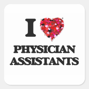 Adesivo Quadrado Eu amo assistentes do médico