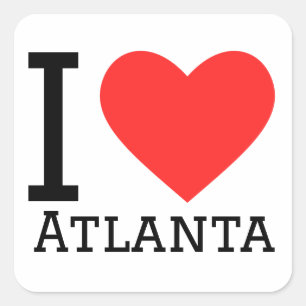 Adesivo Quadrado Eu amo Atlanta
