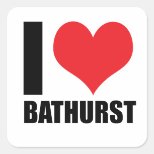 Adesivo Quadrado Eu amo Bathurst