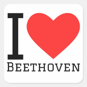 Adesivo Quadrado Eu amo Beethoven