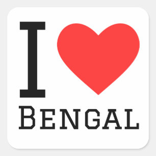 Adesivo Quadrado Eu amo bengal