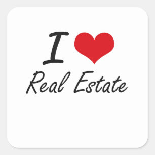 Adesivo Quadrado Eu amo bens imobiliários