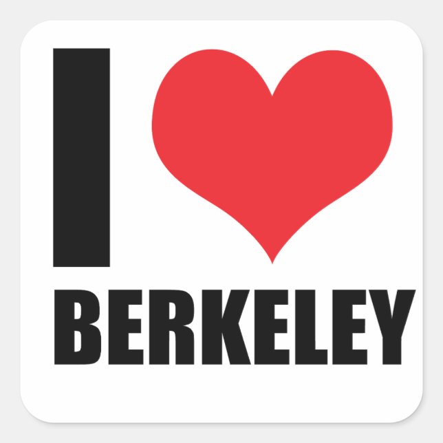 Adesivo Quadrado Eu amo Berkeley (Frente)