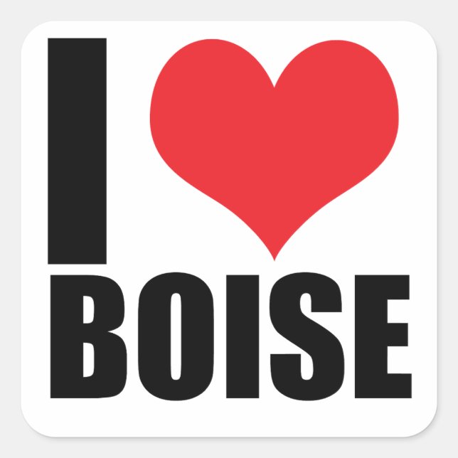 Adesivo Quadrado Eu amo Boise (Frente)