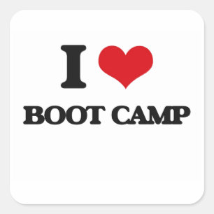 Adesivo Quadrado Eu amo Boot Camp