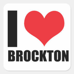 Adesivo Quadrado Eu amo Brockton