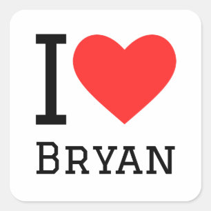 Adesivo Quadrado Eu amo Bryan